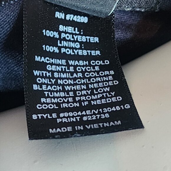 Enfocus Studio Dress Womens 16W Blue Tan Polka Dot Tie Waist Chiffon Layered - Picture 6 of 6